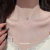 Zircon Round Pendant Necklace Women's Simple Clavicle Chain Temperament Necklace