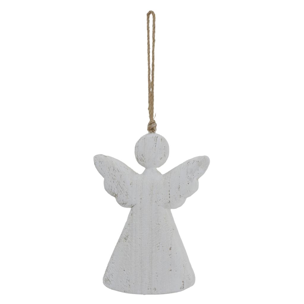 Hill Interiors White Washed Angel Christmas Hanging Decoration