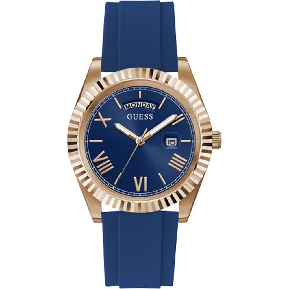 GUESS Connoisseur Blue Stainless Steel Silicone Men s Quartz Watch GW0335G2 синий