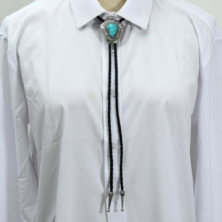 Verstelbare Turkoois Bolo Tie Ketting 36,2G En 27,5G Optie Hanger Nekketting Voor Outfits Geïnspireerd Op Het Westen