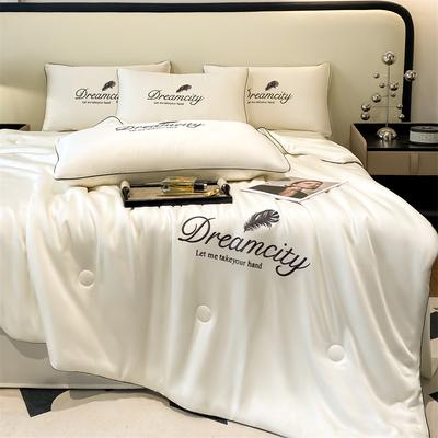 New Ice Silk Summer Quilt Air Conditioning Quilt Suitable for Bedroom Apartment Single Bed Double Bed Light Luxury High-End French Elegant Style