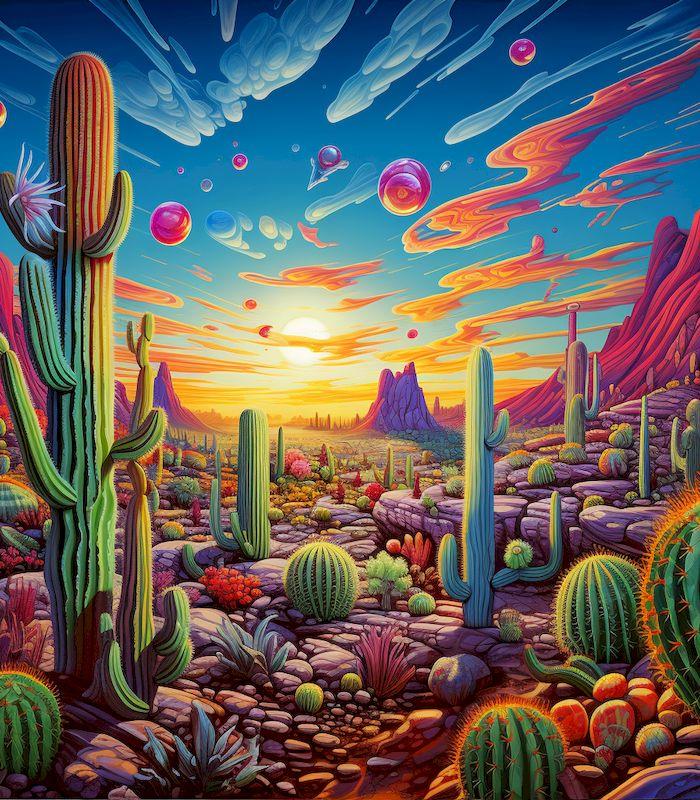 Diamond Painting Cactus Full Square/Round Embroidery Landscape Mosaic Rhinestone Pictures Cross Stitch Kits Decor Gift