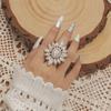 Retro Fashion Ring Creative Full Diamond Ring Adjustable Opening Ring Bohemian Ethnic Style Ring Fashion Ring