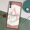 Personalised Name Initial Pink Case For Samsung Galaxy S20 S21 FE S22 Plus S23 Ultra S8 S9 S10 Plus Note 10 20 Ultra Cover
