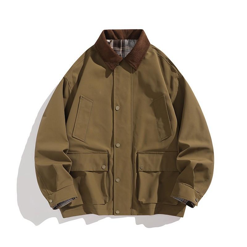 Mens Windproof Waterproof Fleece-Lined Casual Jacket