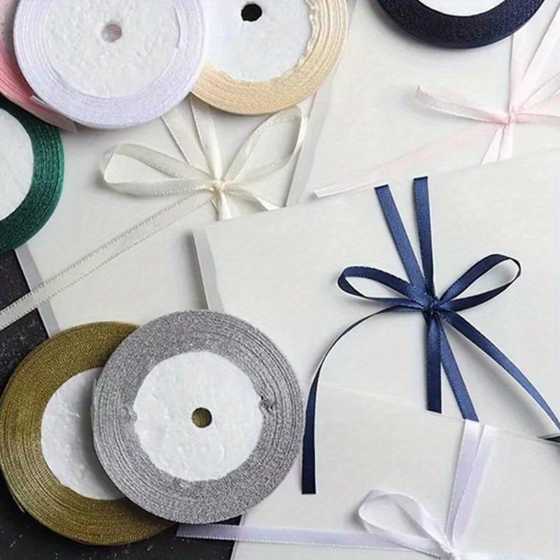 Satin Ribbon Fabric Ribbon Silk Ribbon Assorted Colors Rolls, 2/5" Wide Valentines Ribbons Perfect for Bouquet Gift Wrapping, Bow Making Crafts