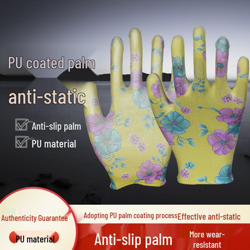 Women's Thin Anti-Cut Gloves with PU-Coated Soft Rubber Palms, Summer Protective Gear