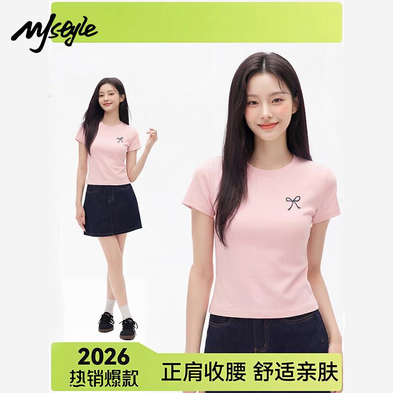 MJ STYLE Women s 2026 Summer Butterfly Knot T-Shirt L