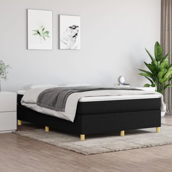 3144524 vidaXL Divan Bed with Mattress Black 140x200 Cm Fabric