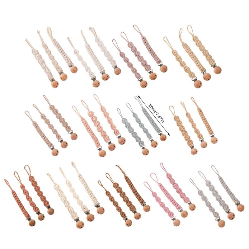 3pcs Newborns Dummy Chain Baby Soother Chain Pacifier Holder Woven Dummy Clip Toddlers Infant Pacifier Strap Baby Supply