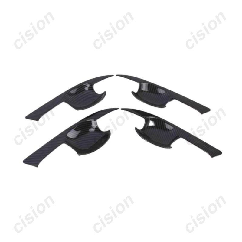 Carbon Fiber Chrome Car Door Handle Bowl Cup Protective Cover Trim Cap Sticker Protector For Toyota Corolla Altis E210 -