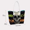 Cool Skull Print Tote Bag Trendy Casual Shoulder Bag for Daily Use