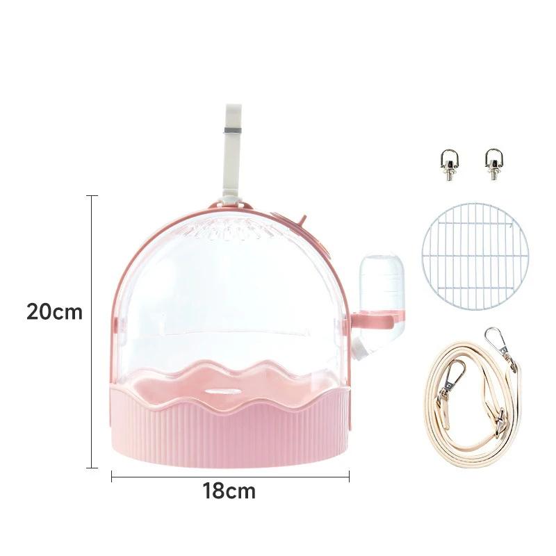 Portable Parrots Carry Cage Large Space Bird Carry Case Small Pet Transport Cage Outdoor Birds Breathable Carrier with Drinker