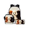 Set Tre Pezzi con Motivo Rottweiler Zainetti per Ragazzo e Ragazza Migliori Regali Cartone Animato 2D Borsa Scolastica per Bambini