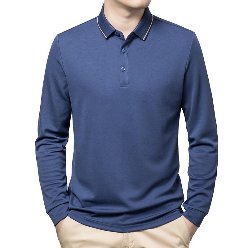 Men s Soft Long Sleeve Lapel POLO Shirt 3XL