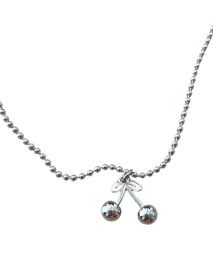 Sk8Er Rock Cherry Ball Chain Necklace