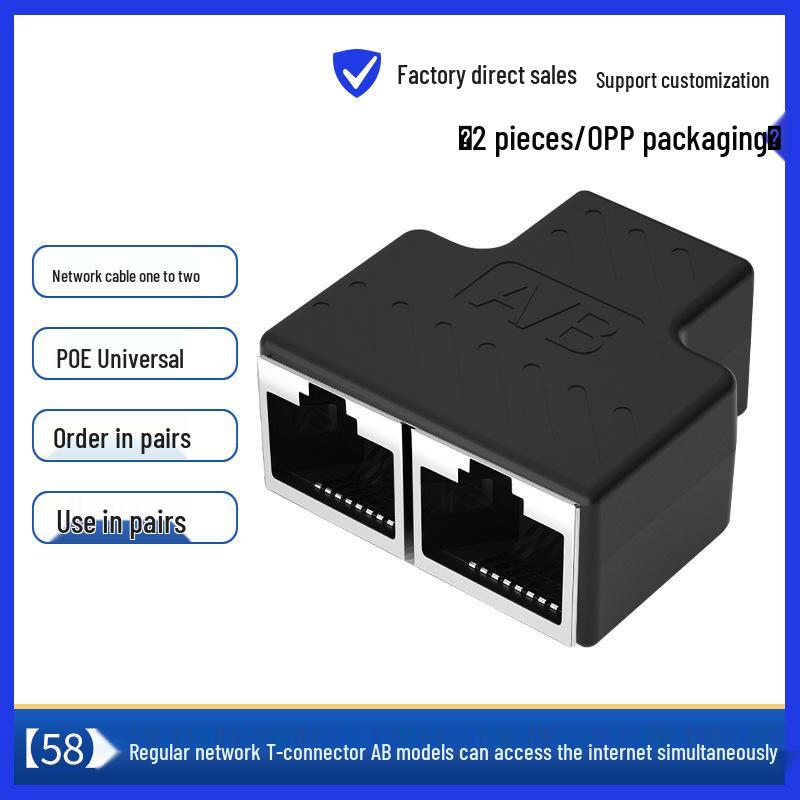RJ45 Gigabit Netzwerk Splitter Extender Kupplung: 1-zu-2 Durchgangsverbinder