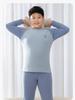 Cozy Kids' Patchwork Thermal Set: Antibacterial Boys' & Girls' Underwear and Pajamas for Autumn & Winter