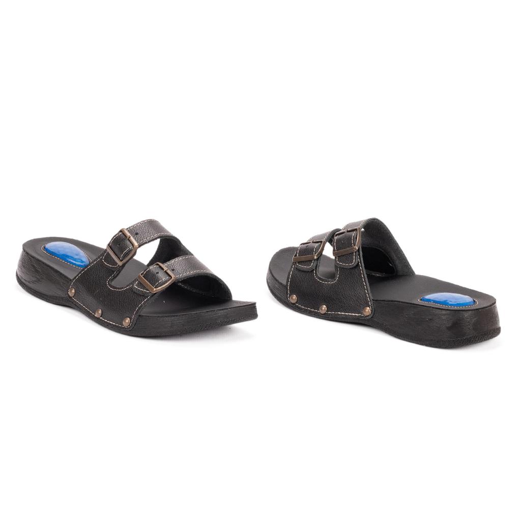 Men's Leather Heel Gel Supported Casual Slippers for Heel Spurs and Bone Spurs