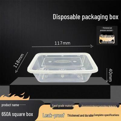 Contenant alimentaire rectangulaire jetable à emporter de 650 ml
