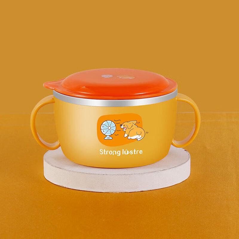 Jun Seventeen ZK316 Cartoon 316 Stainless Steel Baby Feeding Bowl Double-Eared Bowl