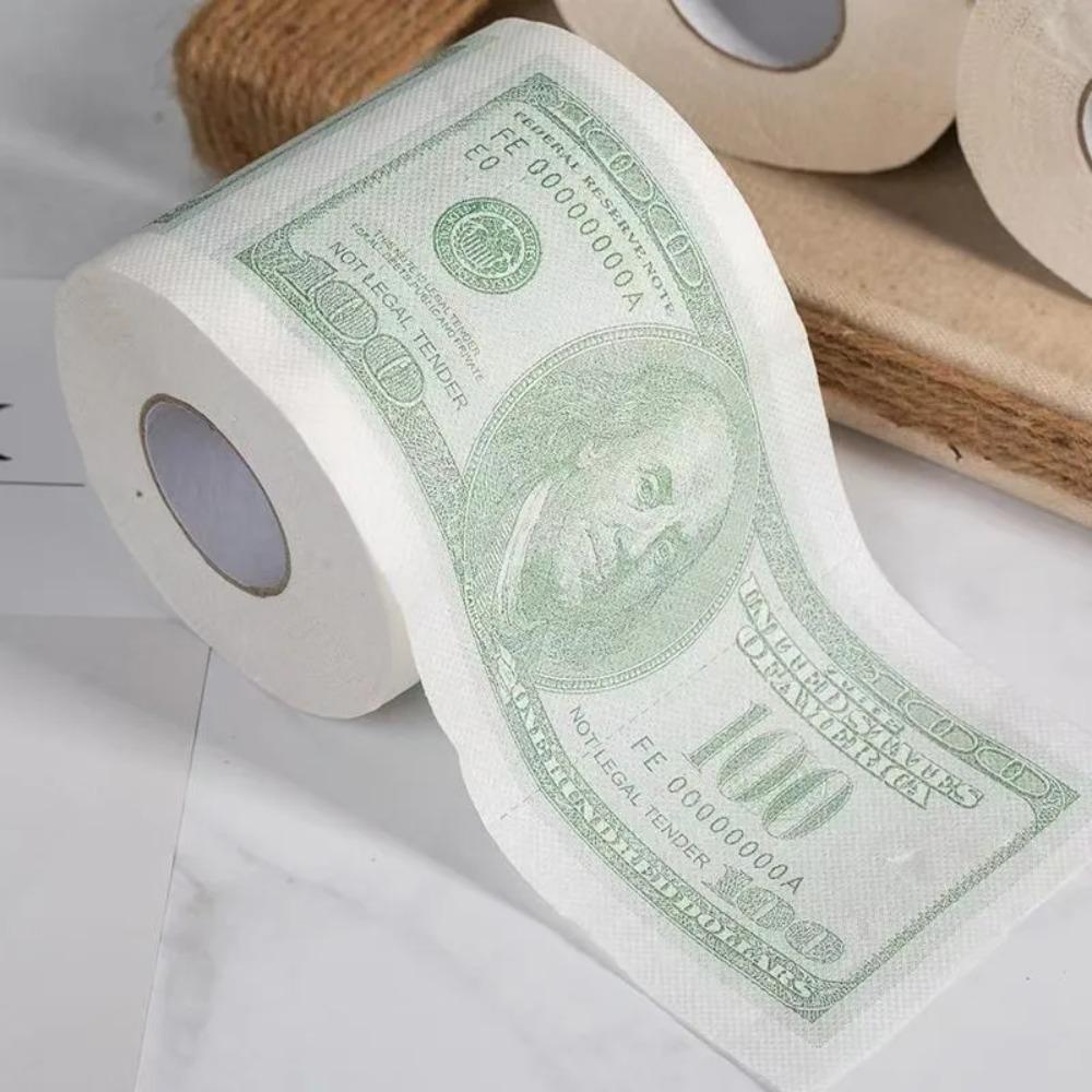Neuheit Lustige Hundert-Dollar-Schein Toilettenpapier Rollenpapier Rolle $100 Neues Geschenk 2-lagiges Papierhandtücher Taschentücher Badezimmerzubehör