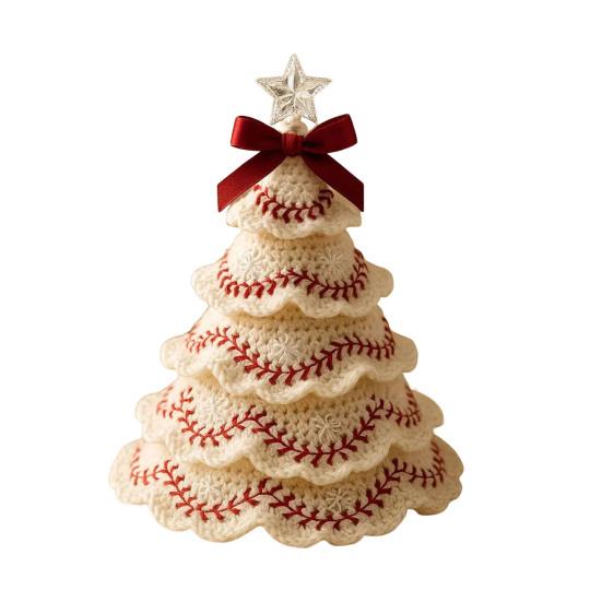 Handmade Football/Baseball Crochet Christmas Tree Ornaments DIY Sports Themed Knit Christmas