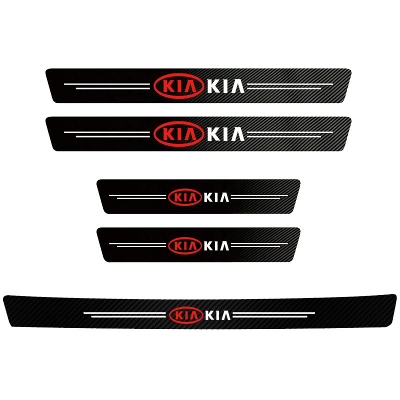 1/4/5Pcs Car Door Sill Plate Sticker Anti-scratch Decals For Kia Stinger Sportage Ceed Forte 5 3 4 K7 K5 K8 K3 Ray Telluride EV6
