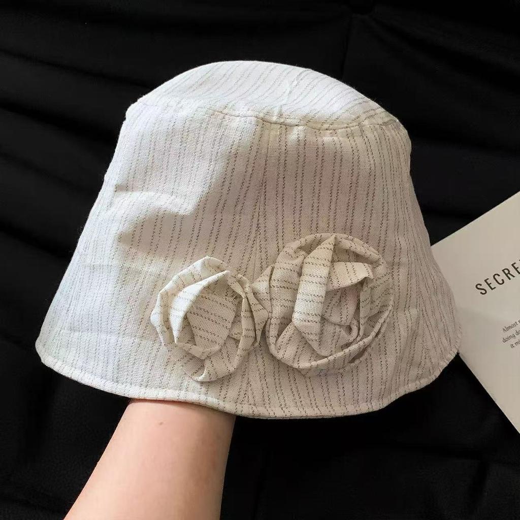 Japanese Striped Bow Cloud Beret Children Summer Thin Versatile Octagonal Hat Retro Literary Painter Hat