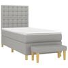 Lit avec matelas - Maison Exclusive - 90x200 cm - Tête de lit réglable - Gris clair - Ressorts ensachés