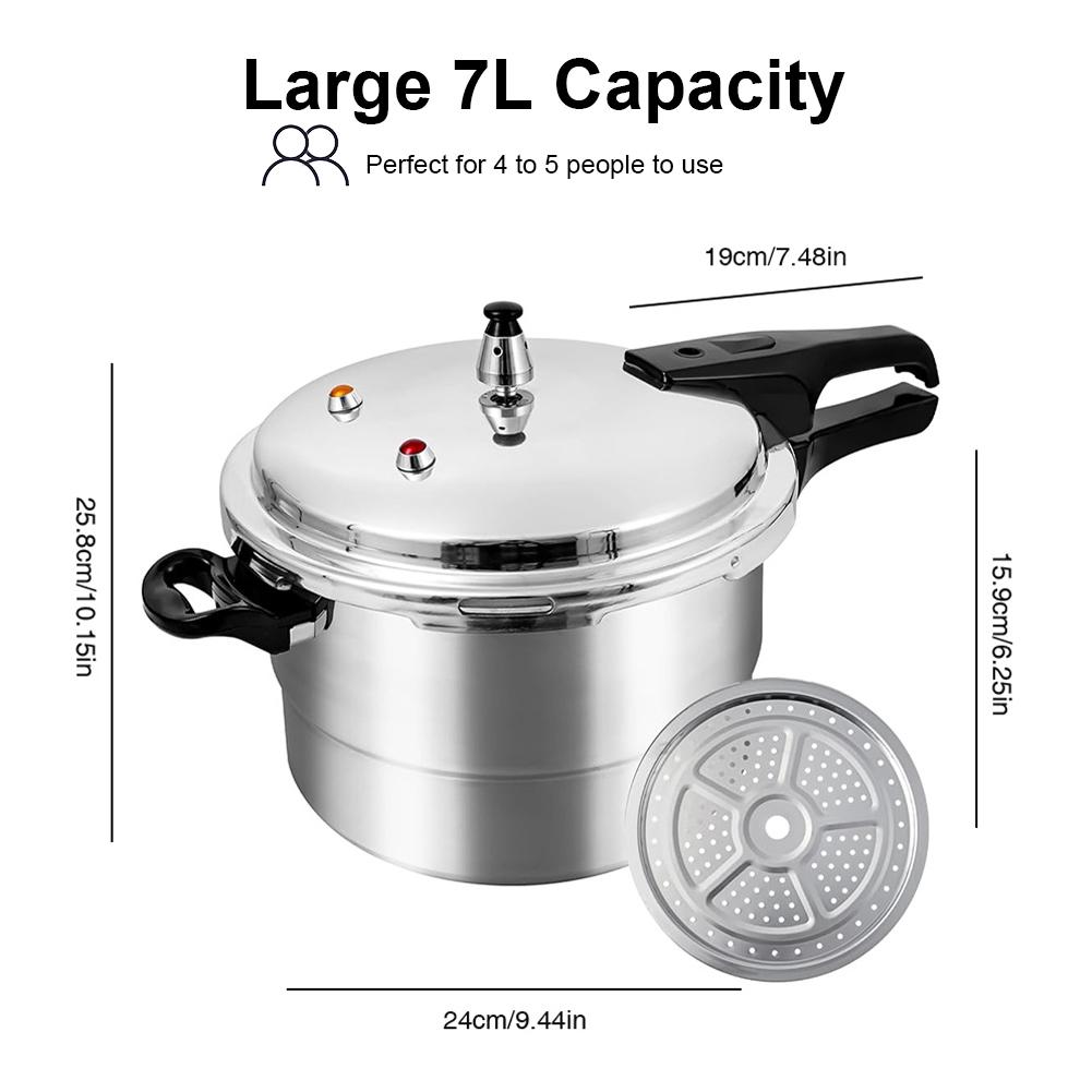 Pressure Cooker with Steaming Plate Small Pressure Cooker Household Stovetop Pressure Canner for Gas Stove Induction Cooker