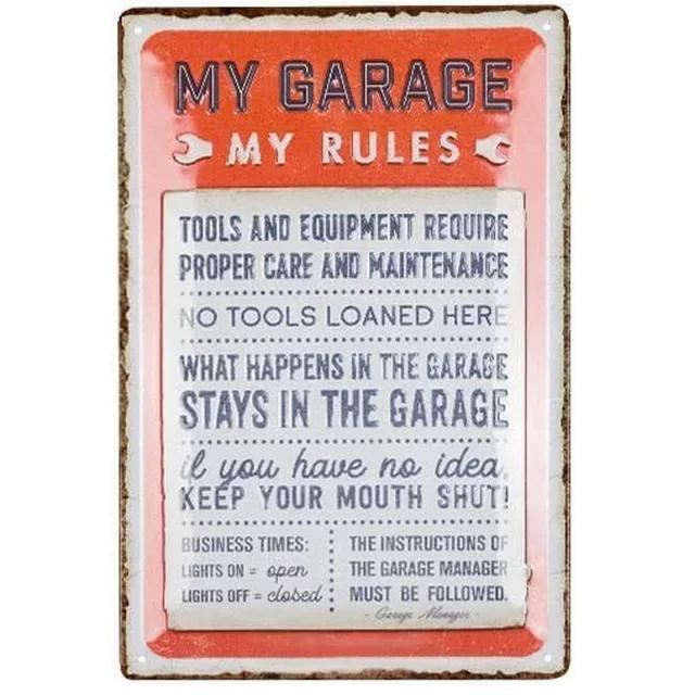 Vintage Metal Tin Signs  My Garage My Rules  Retro Wall Decor Plaque for Game Room Cafe Garage Club Bar Pubs  Iron Painting D
