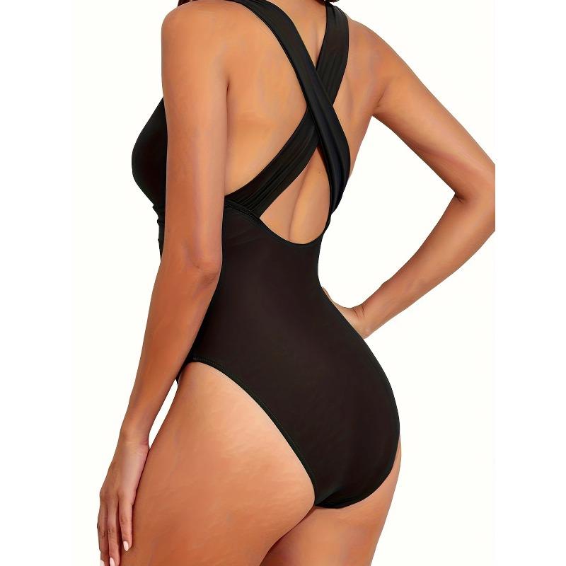 2026 New Sexy Cross Backless One Piece Swimsuit For Women V-Neck Swimwear Female Plus Size Bathing Suit Beachwear Swimming Suit