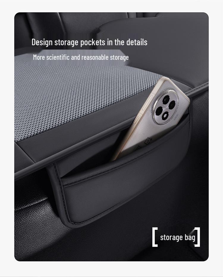 Leather & Gel Car Seat Cushion - Universal, All-Season Fit for MPVs, Sedans, Trucks, SUVs, Off-Road Vehicles