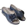 Women's Shoes Summer Large Size Wedge Heel Casual Flower Outer Slippers Women's Slippers
