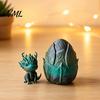 Desktop Dragon Egg with Mini Toy, 3D Printed Miniature Figurine, Decoration for Home Office Model