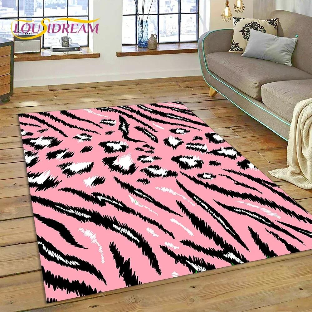 Colorful Zebra Stripe Leopard Tiger Carpet Rug for Bedroom Living Room Home Sofa Decoration,Children Game Large Decor Floor Mat