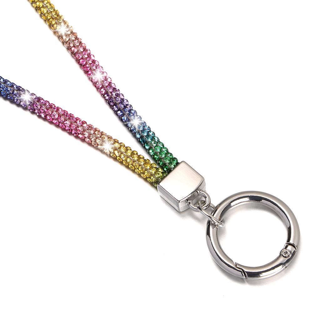 Luxury Keychain Bling Bling Hanging Cord Rhinestone Phone Lanyard Crystal Anti-lost Rope Chain Straps