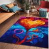 Retro Street Carpet Graffiti Art Sense Love Carpet Patchwork Grid Carpet Living Room Bedroom Atmosphere Decorative Rug