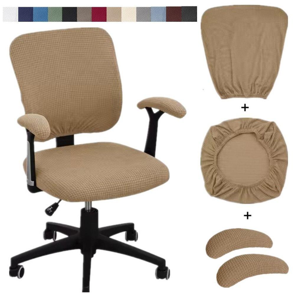 Polyester Office Chair Covers Solid Color Rotary Chair Protector Home Decor