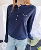 Leuba Whenever Henley Neck T-Shirt - Blueberry Navy