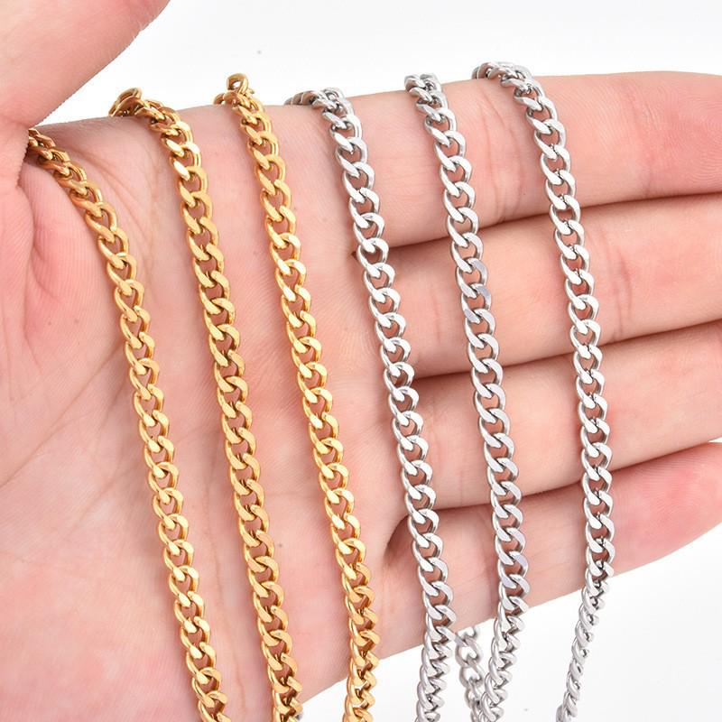 Silver-Plated 4MM Cuban Clavicle Chain Necklace, 16-30 Inches