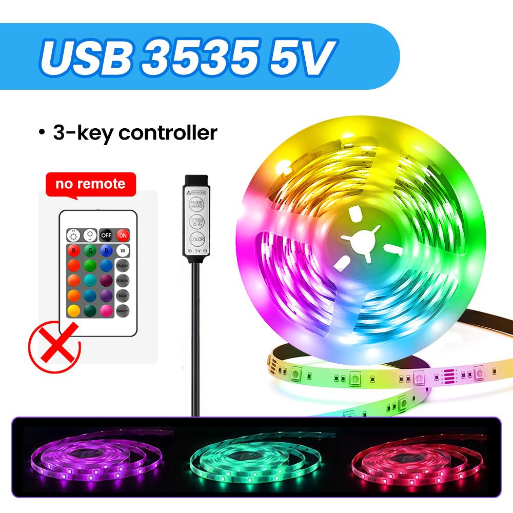 

SMD3535 3M-30M USB RGB светодиодная лента подсветка телевизора, музыка синхронизация изменение цвета, светодиодные фонари для комнаты дома вечеринка спальня декор 3m