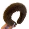 Sweet Headbands Faux Furs Headband Fashion Headband Multipurpose Yoga Sports Spa Wide Brim Hair Hoop for Woman Girls