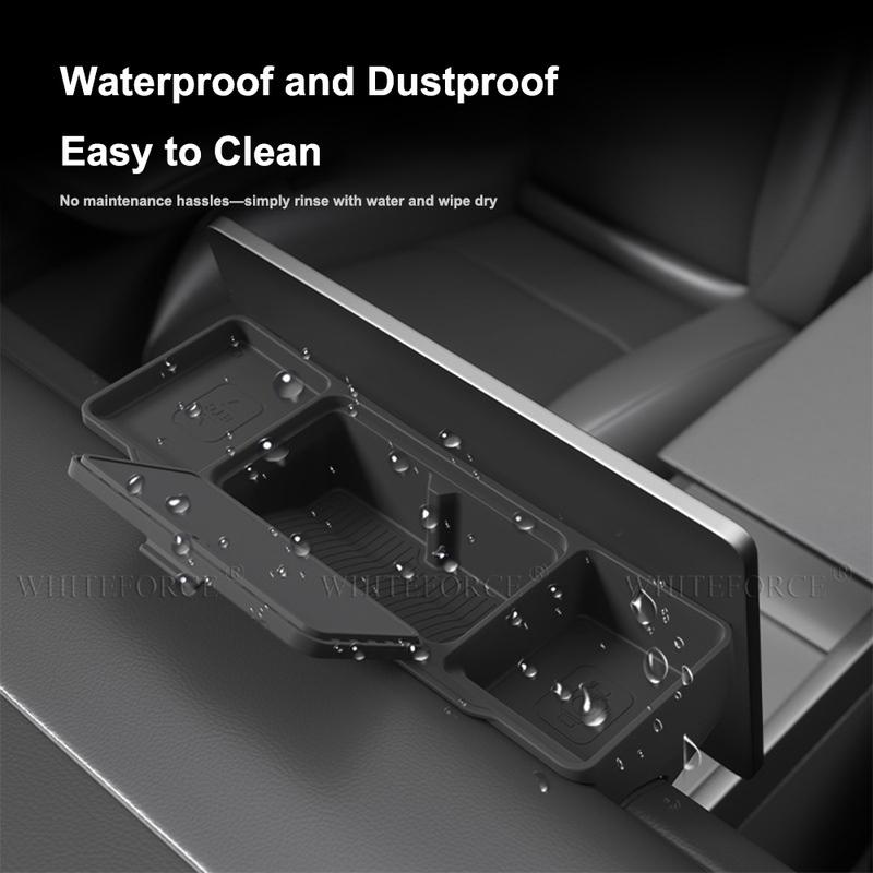 For Tesla Model Y Juniper 2025 Model 3 Highland Car Dashboard Storage Box Central Control Screen Rear Storage Tray Accessories