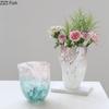 Pink Blue Gradient Glass Vase Hydroponics Plant Pots Table Decoration Flowers Arrangement Floral Vases Room Aesthetic Decor