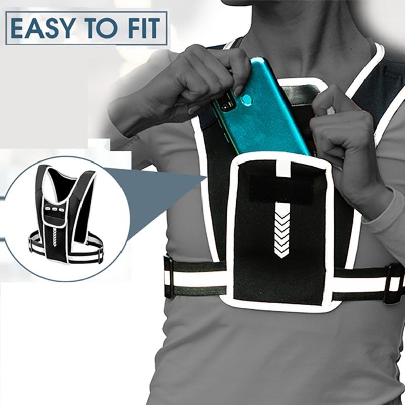 Adjustable Running Vest Phone Holder Breathable Lightweight Running Chest Pack