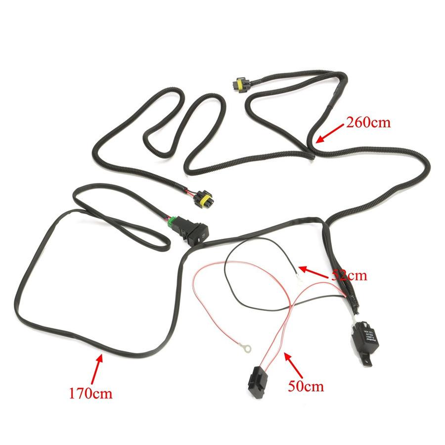 H11 Fog Light Wiring Harness LED Indicator Switch Car Relay For Acura Ford Honda