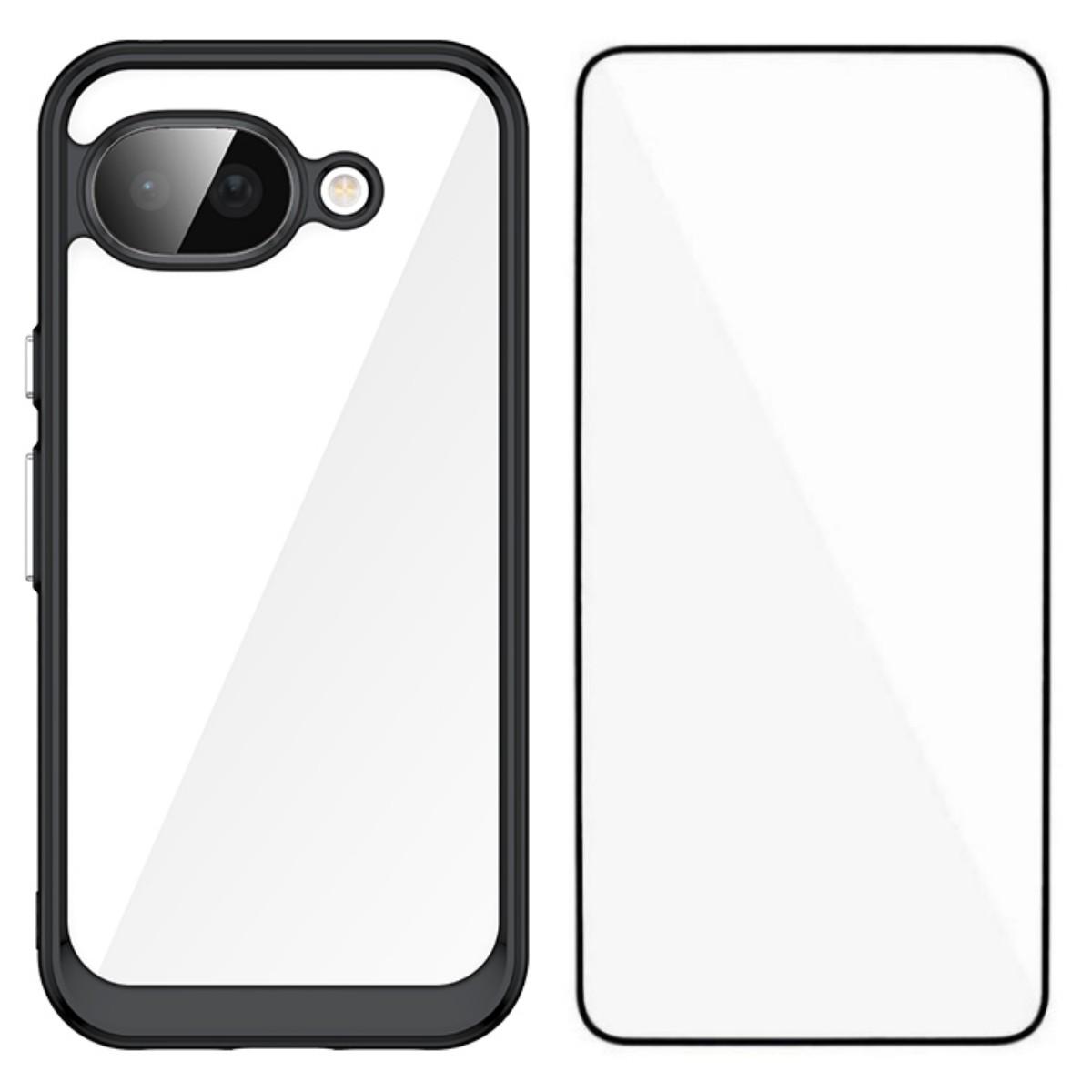 

For Google Pixel 10a Phone Case WANLONFENG XC Series TPU Acrylic Cover with Tempered Glass (Big Lens Hole)