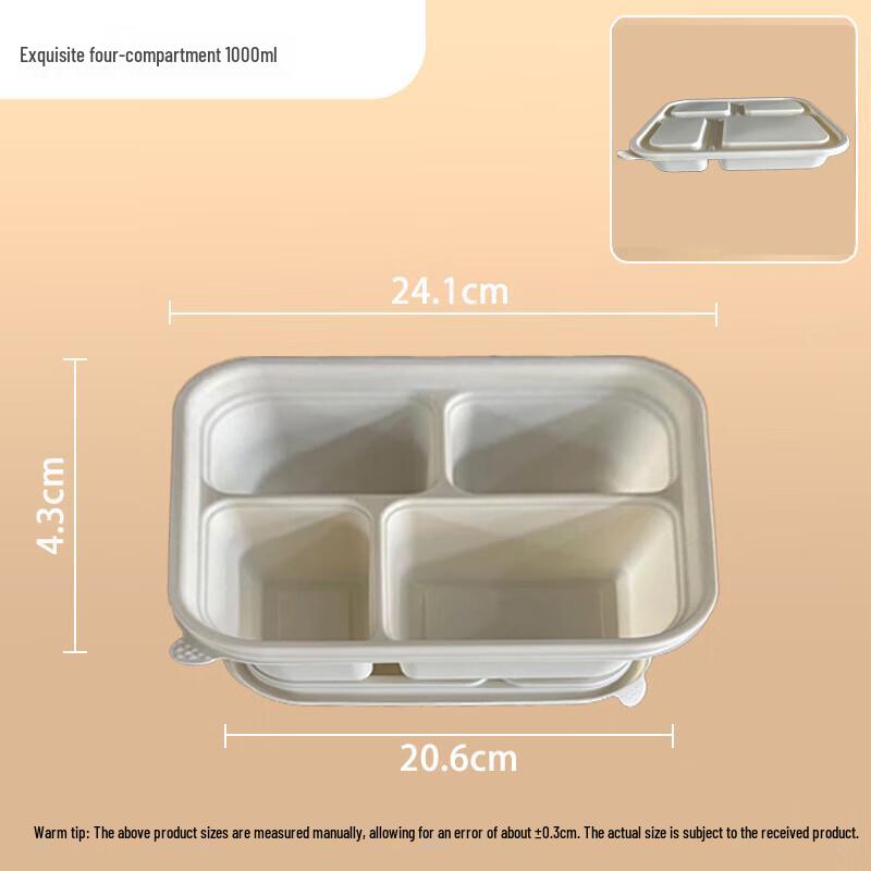 JingJingRS 1000ml Disposable Paper Meal Box